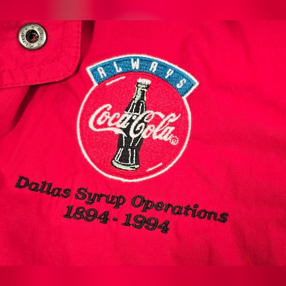 VTG RARE Always Coca-Cola 1894 - 1994 Dallas Syrup Operations Jacket, XL, Red - Picture 13 of 15